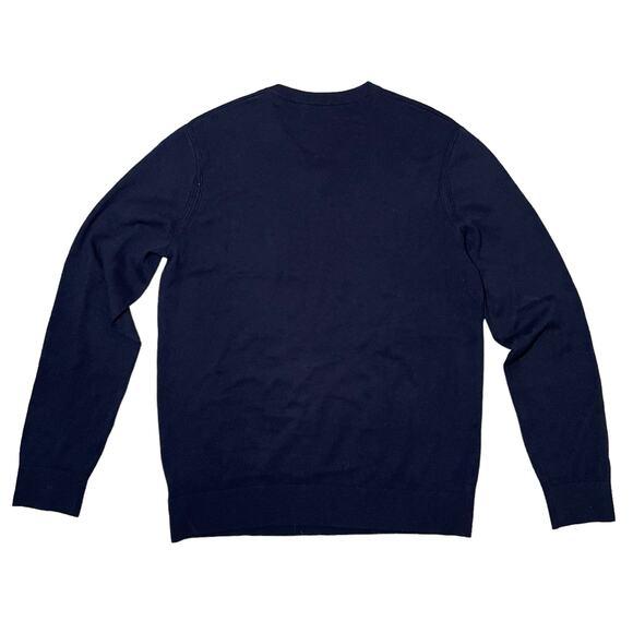Theory Riland Long Sleeve V-Neck Sweater Merino Wool Blend Navy Blue Size Small - Picture 7 of 9